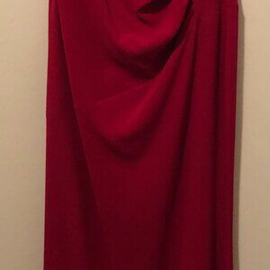 Elie Tahari Women's Red Of Shoulders Maxi Formal Dress Size 14 New Made in USA
